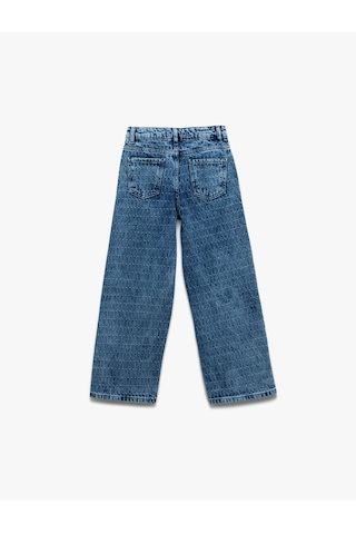 Koton Pamuklu Geniş Paça Denim Pantolon Lıght Indıgo 5skg40119ad Açık Mavi