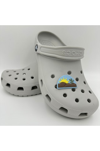 Crocs Terlik Süsü Ve Aksesuarı , Çanta Süsü Jibbitz 3d Çölde Gün Doğumu 01 Figür Aksesuar Kahve-sarı-yeşil-açık Mavi