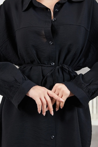 İp Kemerli Gömlek Siyah