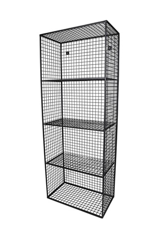 Wessdizayn Metal Duvar Rafı 4 Gözlü Kitaplık Grid Kafes Tel Model Wd-61
