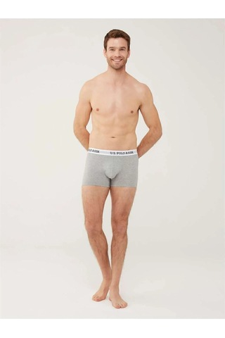 U.S. Polo Assn. Erkek Gri Melanj Pamuklu Tekli Boxer 80450 Gri Melanj