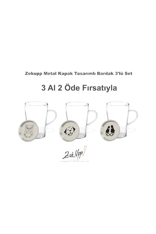 Zekupp Termos Bardak Metal Kapak 3'lü Set