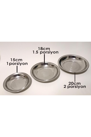 Sihirli Tuzluk Hediye 6 Adet 18cm Paslanmaz Çelik Çukur Yemek Tabağı Dubleporsyon Sağlam Metal Tabak Çok Renkli