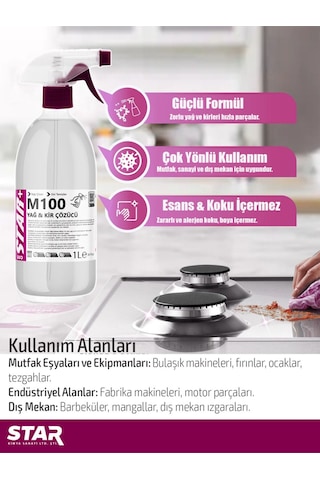 Ağır Yağ Çözücü 1000 Ml Airfryer, Fırın, Izgara, Ocak, Ve Aspiratör İçin Etkili Temizlik Çözümü