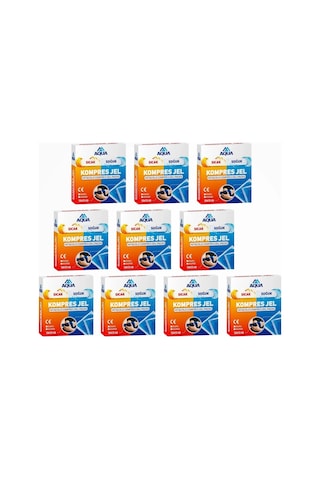 Aqua Termojel Sıcak Soğuk Kompres Kılıf Kutulu 13cm X 13cm - 10 Adet Çok Renkli