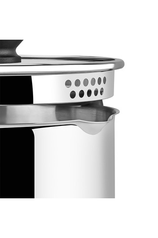 Nehir Napoli 24 Cm Paslanmaz Çelik Süzgeç Kapaklı Fonksiyonel Derin Tencere