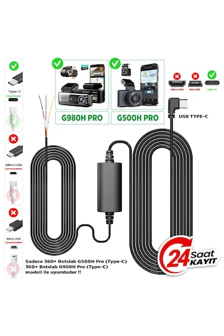 360+ Botslab G980H Pro ADAS Ön 4K UHD Arka 2K QHD 170° Geniş Açı Gece Görüşü Gps+WiFi Araç İçi Kamera +Park Kiti