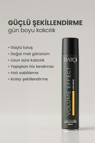 Batçı Hair Atelier olume Effect Matte Firm Hold Saç Spreyi 400 ML