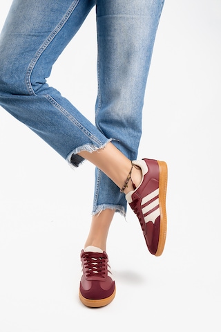 Kadın Bordo Günlük Rahat Taban Spor Ayakkabı Bordo