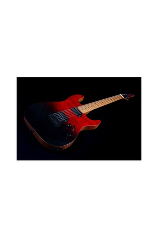 Jet Js-1000 Vulcano Hh Elektro Gitar Flamed Transparent Red
