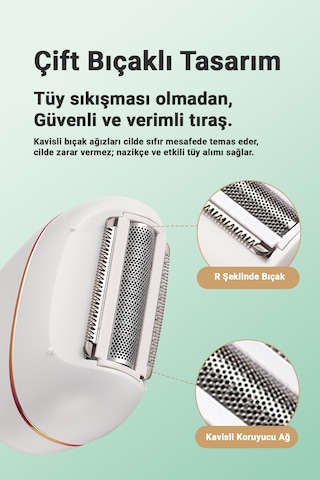3 İn 1 Elektrikli Epilatör Tıraş Makinesi Bacak Koltukaltı Epilas