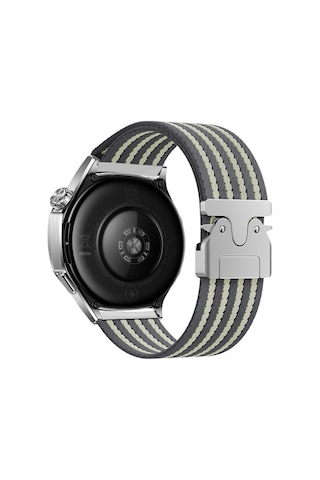 Samsung Uyumlu Galaxy Watch 46mm Joiecreatif Krd-133 22mm Naylon Kumaş Hasır Örgülü Kordon - Gri