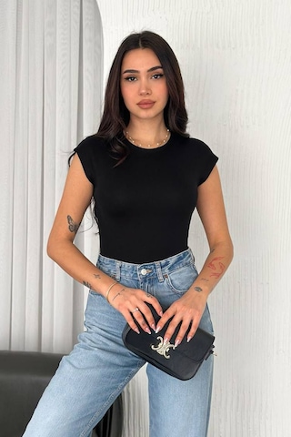 Noa & Noa Kadın Fit Kolsuz Atlet White Core Siyah