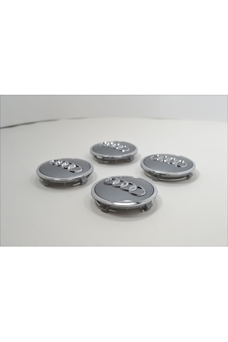 Geeksen Audi A3 A4l A6l Q3 Q5l Q7 A5 A7 Q2l Jant Kapakları - Gri 61mm, 4 Adet, 4m0601170 Uyumlu Lastik Kapakları