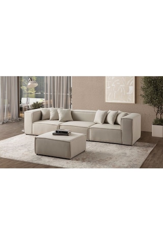 Mira Relax 4 Modül Köşe Koltuk Krem Antrasit