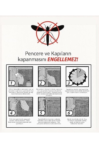 Pratik Sineklik Hazır Tül Sineklik Çift Kanat 150 Cm X 125 Cm, Kapı Ve Pencere Uyumlu Pimapen İçin Böcek Sinek Eng