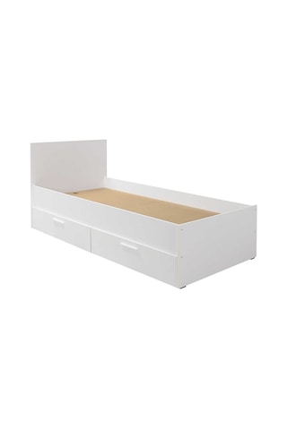 Çekmeceli Tek Kişilik Karyola-mat Beyaz Beyaz 99x88x195 Cm Gxyxd