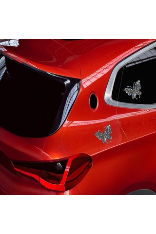 3 Adet Bling Kelebek Kristal Yapay Elmas Araba Çıkartması Çok Renkli