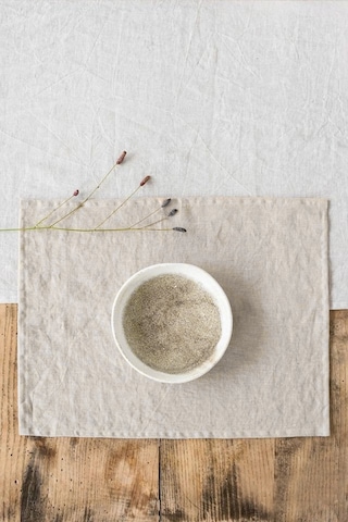 Wellstil Doku Organik Ham Keten Amerikan Servisi 8'li 35 x 45 Krem