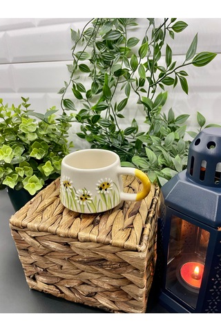 Seramik Kupa Bardak Papatya Tasarım