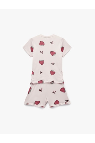 Koton Çilek Baskılı Kısa Kollu Pijama Takımı Pembe Desenli 5slk40199mk Pembe Desenli