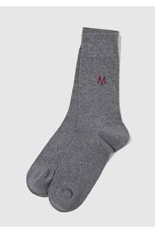 Mavi - M Logo Baskılı Gri Soket Çorap 090250-24674 Gri