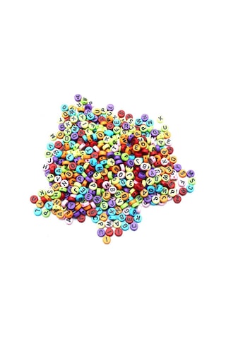 Harf Boncuk Elips Karışık Renkli 6 Mm 250 Gr