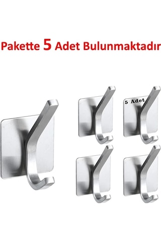 Ardini Kendinden Yapışkanlı Askılık Krom 04 Pakette 5 Adet Krom