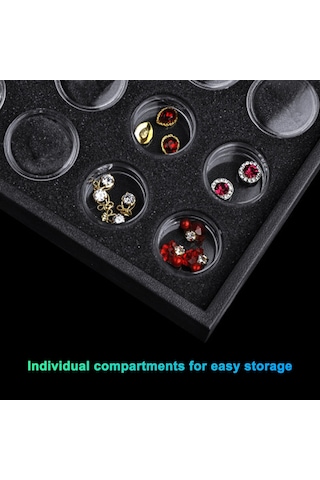 Geeksen 25 Bölmeli Tırnak Takı Saklama Kutusu - Çok Amaçlı Mücevher Organizatörü