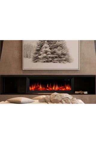 Magel 100 Elektrikli Şömine - Isıtıcısız, Metal Çerçeveli, Tek Re