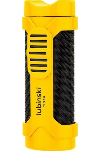 Lubinski Cigar Sehpa Kapaklı Delicili Tek Torch Puro Çakmağı Sarı