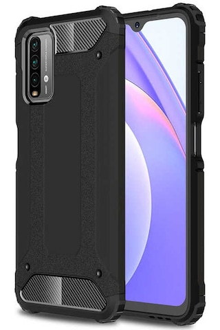 Kilifone - Redmi 9t Uyumlu - Kılıf Çift Katman Zırh Tank Crash Military Kapak - Siyah