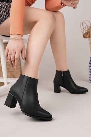 Nesilshoes Nesil Shoes Senyo 850 Siyah Fermuarlı Kadın Bot
