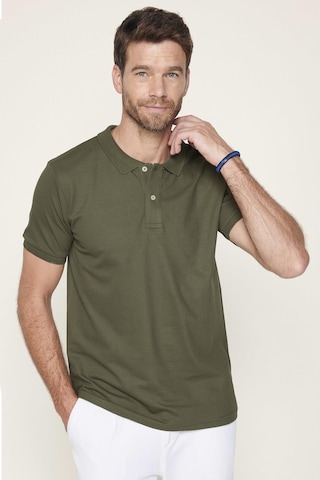 Tudors Erkek 5'li Paket Siyah-haki-su Yeşili-koyu Mavi-lacivert Slim Fit Dar Kesim Pamuklu Düz Pike Polo Yaka Tişört-34404 Multi