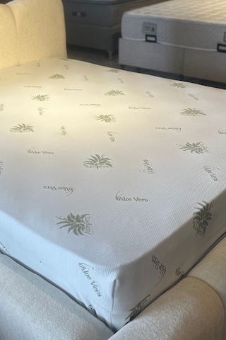 Aloe Vera Fermuarlı Yatak Kılıfı, Yatak Pedi&şiltesi Kılıfı, Yıkanabilir, Beyaz.yükseklik Belirtiniz.