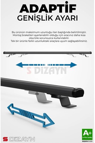 S-dizayn Vw Golf 8 Sw S-bar Cargo V1 Ara Atkı Tavan Taşıyıcı Barı Siyah 130 Cm 2020 Üzeri A+ Kalite