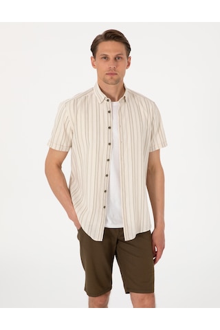 Pierre Cardin Erkek Bej Gömlek Kısa Kollu 50307092-vr011 Bej