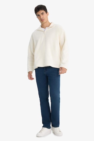 Defacto Relax Fit Yarım Fermuarlı Polar Sweatshirt F0448ax25auer140 Ekru-er140