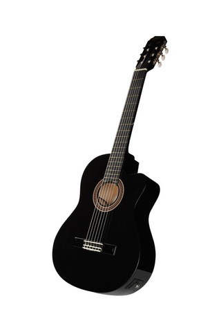 Valencia Vc104tcebk Elektro Klasik Gitar Cutaway Siyah Kesik Kasa - Ekolayzırlı - Sap Çelikli