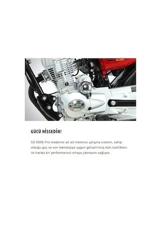 Kuba CG50 RX Çelik Jant Motosiklet Kırmızı