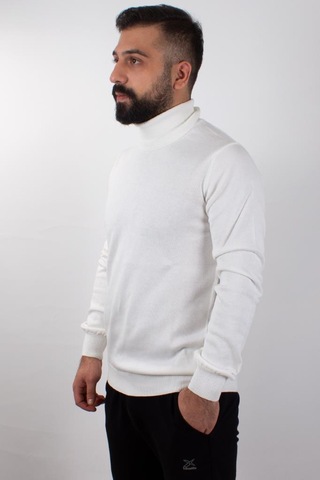 Twister 3623 Ekru Balıkçı Yaka Erkek Kazak Ekru