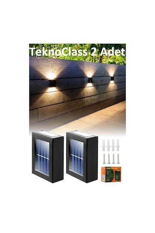 Solar Çift Taraflı Duvar Lambası Güneş Enerjili Aydınlatma Dekora