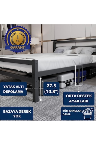 Aksviva Buhara Çift Kişilik Ferforje Metal Karyola