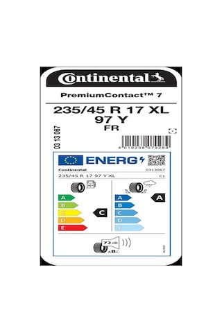 Continental 235/45 R17 97y Premiumcontact 7 XL Fr E Yaz Lastiği 2026
