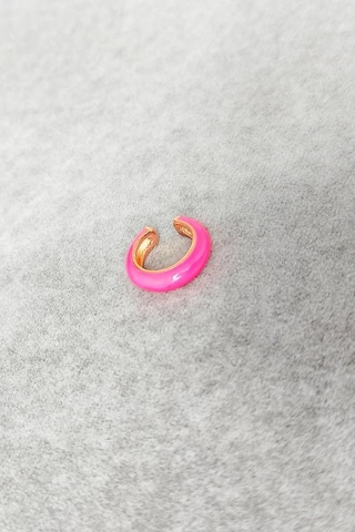 Pembe Neon Mineli Gümüş Kıkırdak Küpe