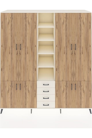 Kronos Dolap 17 Raflı 4 Çekmeceli 8 Kapaklı 220x59x243 Aytaşı-çam/aytaşı Atlas Çam/aytası