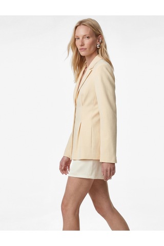 Koton Dikiş Detaylı V Yaka Uzun Kollu Peplum Blazer Ceket Sarı 6sak50107uw