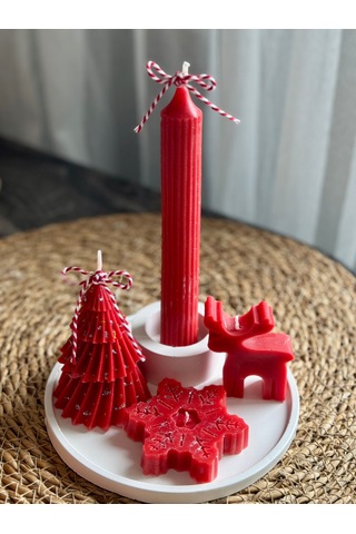 Kübra Design Candles Yılbaşı Özel Seri Hediyelik Kokulu Mum Seti
