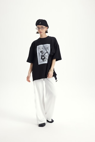 Mai Studıos Mai Studios Co. Rich Woman Oversize Siyah T-shirt SIYAH