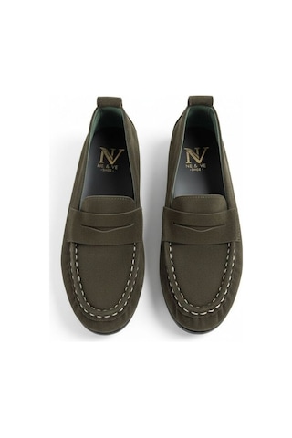 Ne&ve Shoes Haki Süet Hakiki Deri Astarsız Esnek Kadın Günlük Şık Ve Rahat Loafer